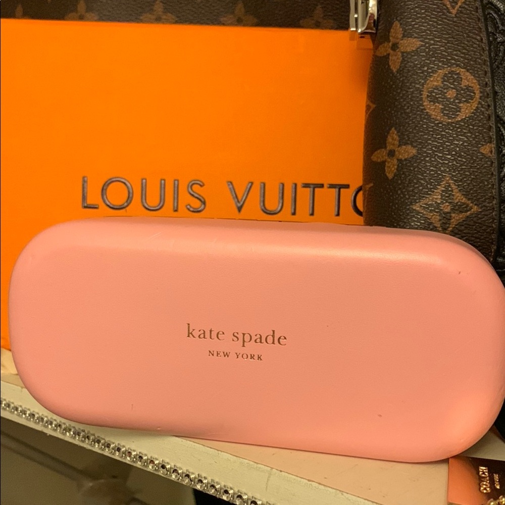 kate spade Pink and Green Hard Shell Eyeglass Case